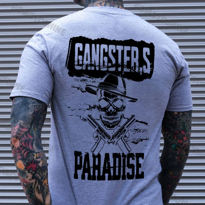 GANGSTER'S PARADISE Skull Print Men's T-Shirt