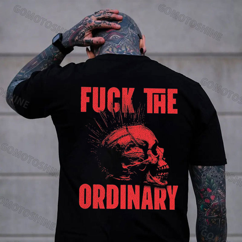 FUCK THE ORDINARY Skull Print Men's T-Shirt