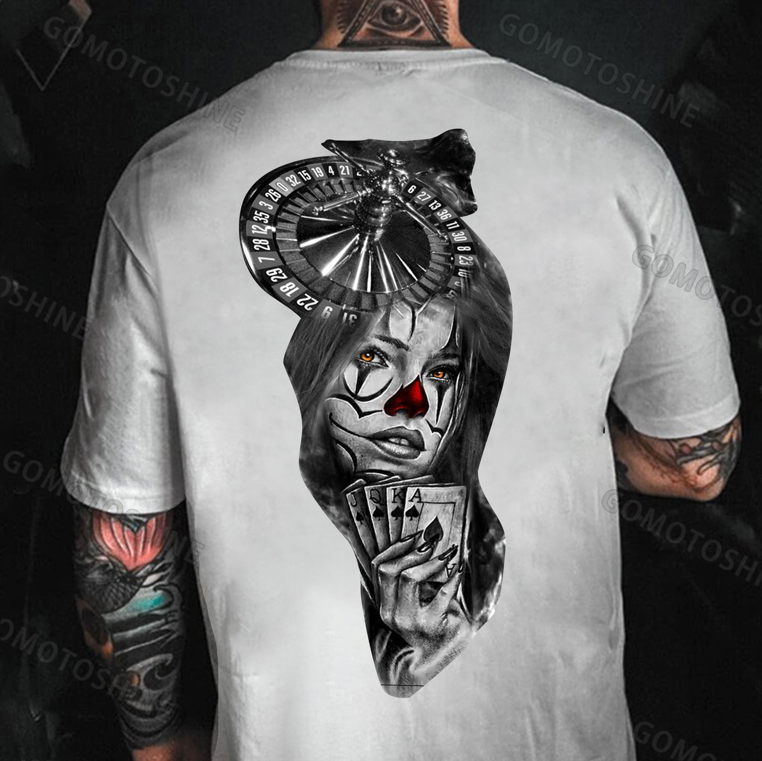 Poker Joker Girl Print Men's T-Shirt