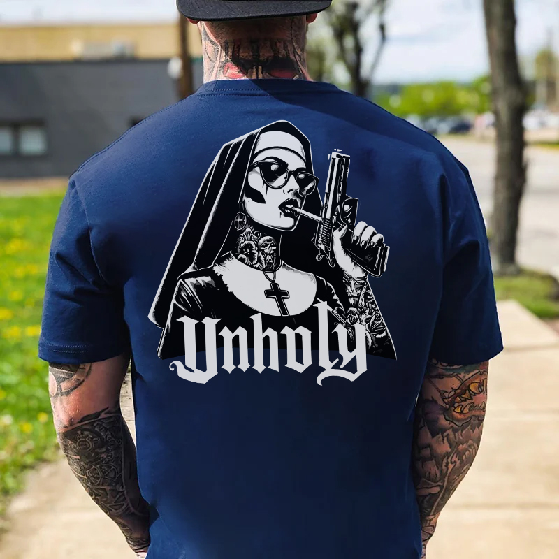 UNHOLY Gangster Nun Print Men's T-Shirt