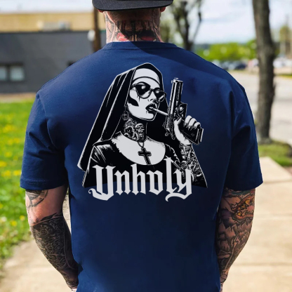 UNHOLY Gangster Nun Print Men's T-Shirt