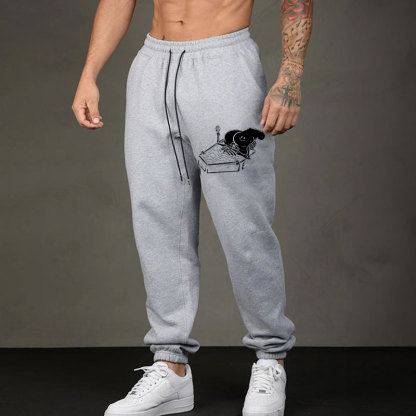 Skull Eating Ass in the Coffin Men's Print Sweatpants