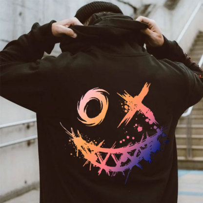 Evil Emoji Graphic Print Hoodie