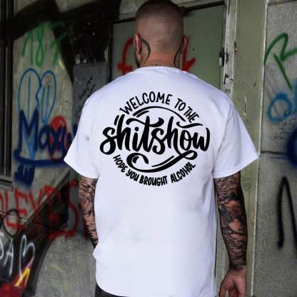 WELCOME TO THE SHITSHOW Letter Black Print T-shirt