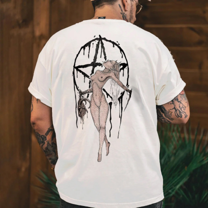 Star Guardian Witch with Nude Graphic Print T-shirt