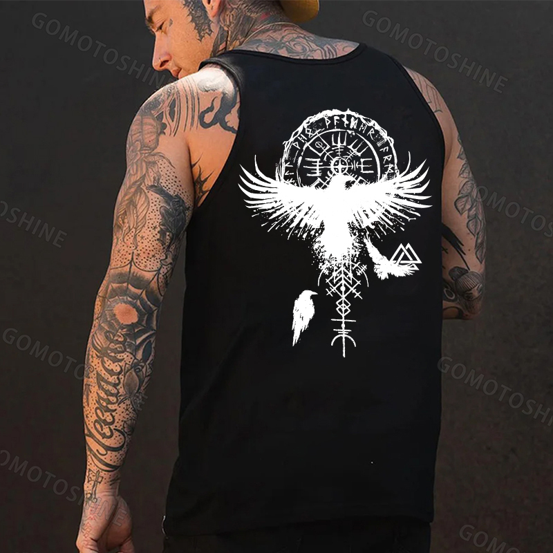 Runes Eagle Print Men's Vest