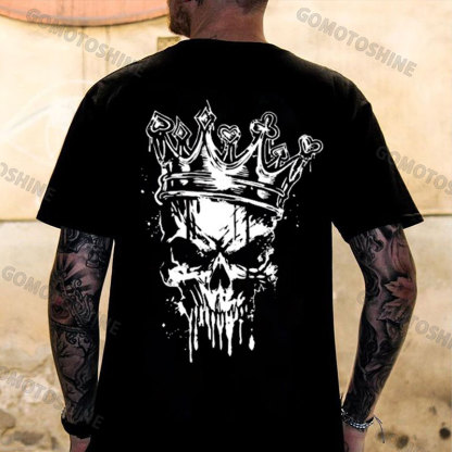 King Skull Print Men's T-Shirt