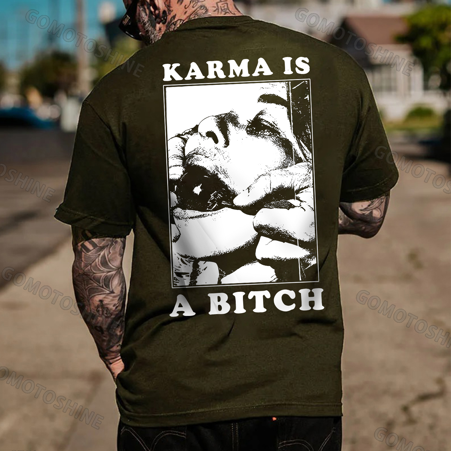 KARMA IS A BITCH Ball Gag Woman Print Men's T-Shirt