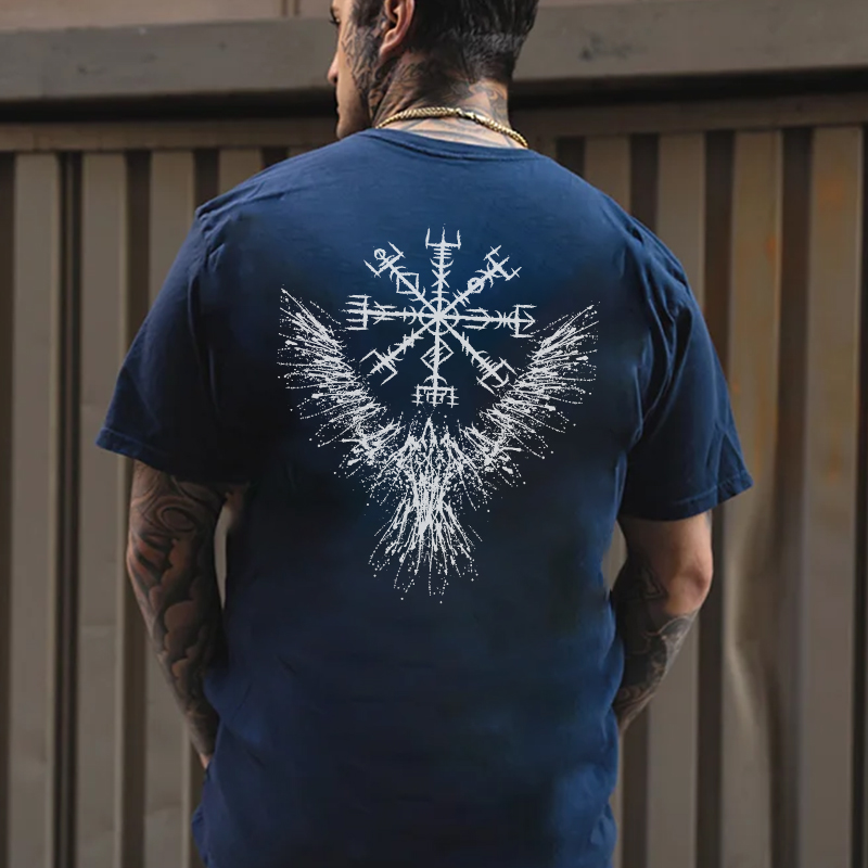Rune Eagle Black Print T-shirt