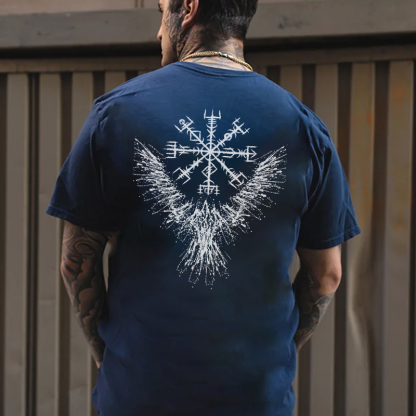 Rune Eagle Black Print T-shirt