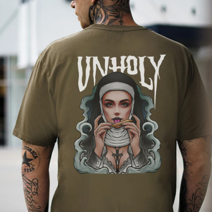 UNHOLY Sexy Nun Print Men's T-shirt
