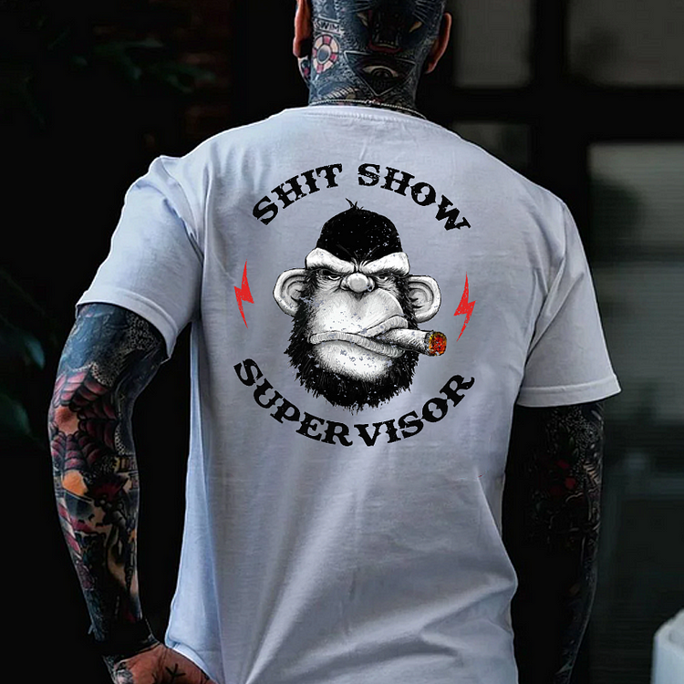 SHIT SHOW SUPERVISOR Orangutan Black Print T-Shirt