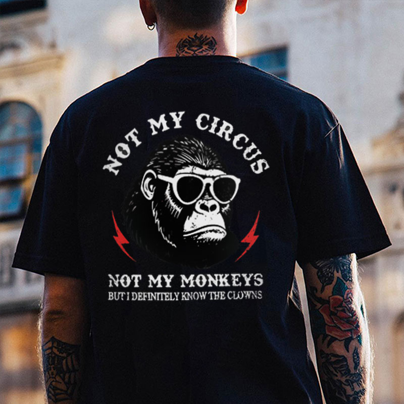 NOT MY CIRCUS NOT MY MONKEYS Orangutan Print Men's T-shirt