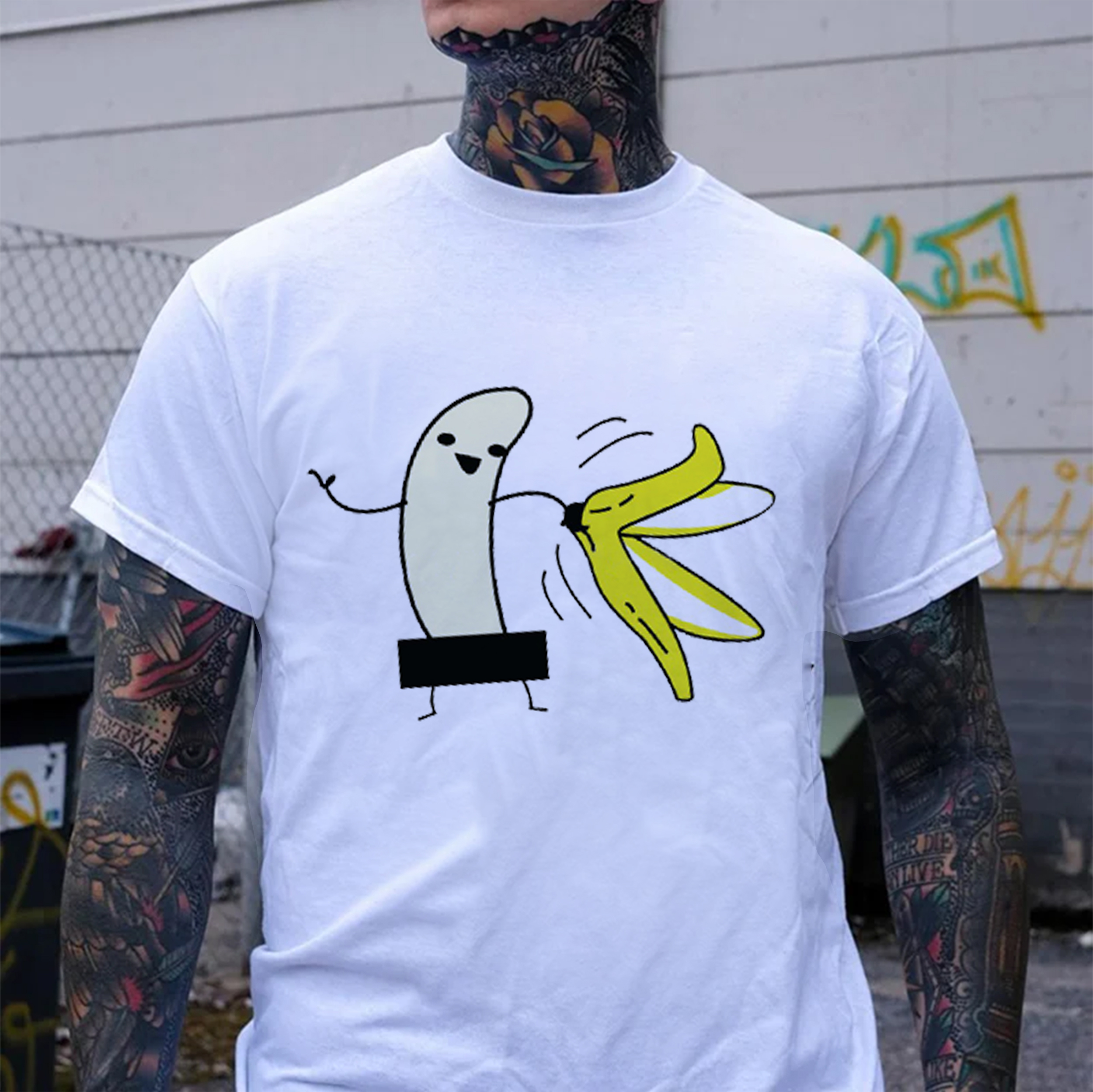 Peeled Banana Print Men's T-shirt