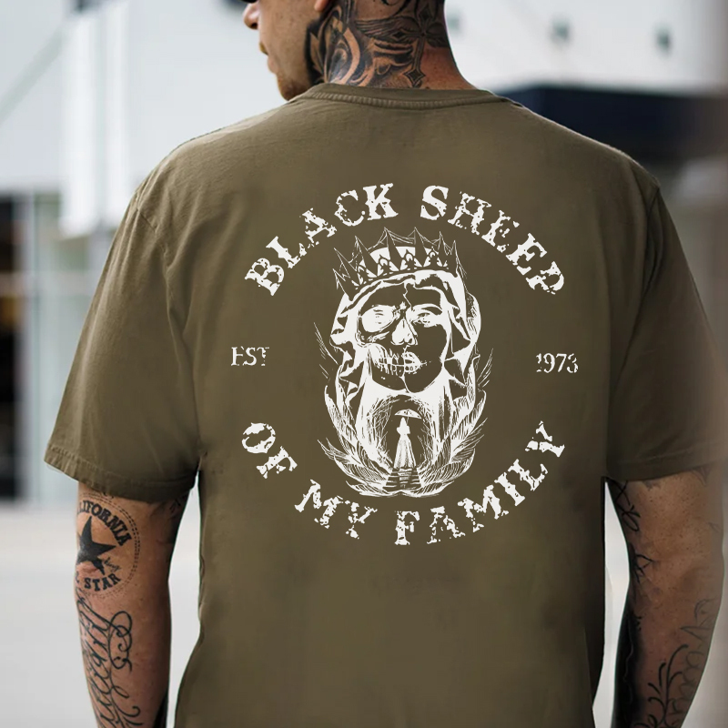 BLACK SHEEP OF MY FAMILY Skull Queen Print Men's T-shirt