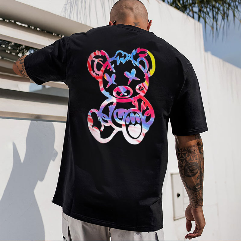 Graffiti Teddy Bear Print T-Shirt