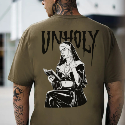 UNHOLY Defiant Nun Print Men's T-shirt
