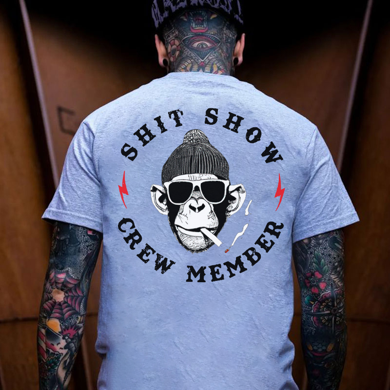 SHIT SHOW CREW MEMBER Black Print T-shirt
