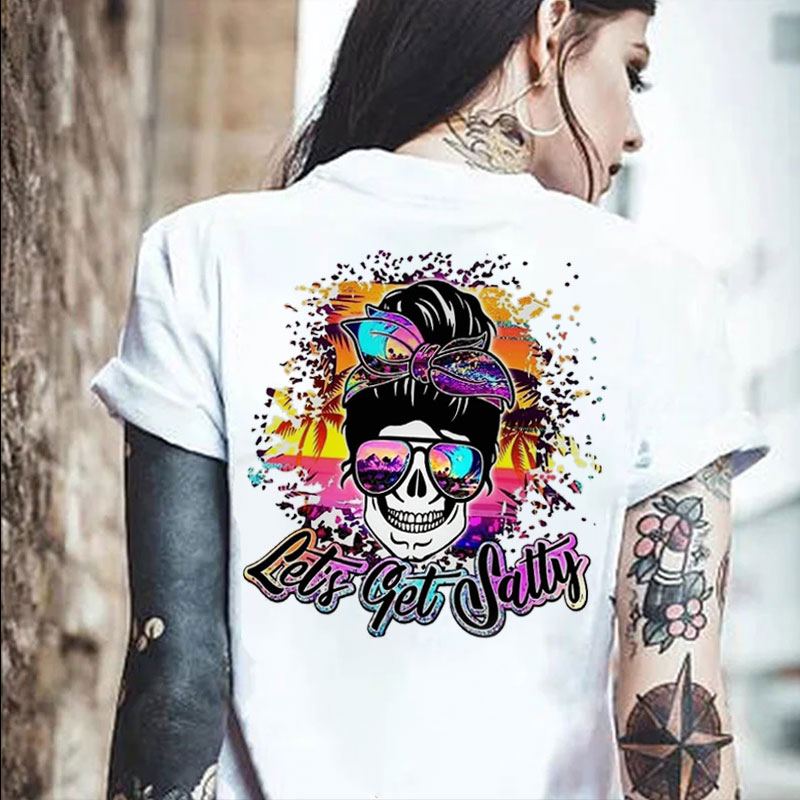 LET'S GET SALTY Lady Skull Print Women's T-shirt