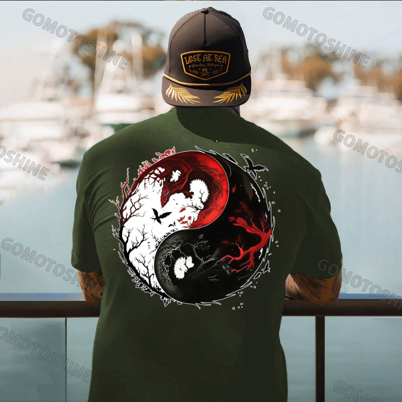 Tai Chi Pattern Print Men's T-Shirt