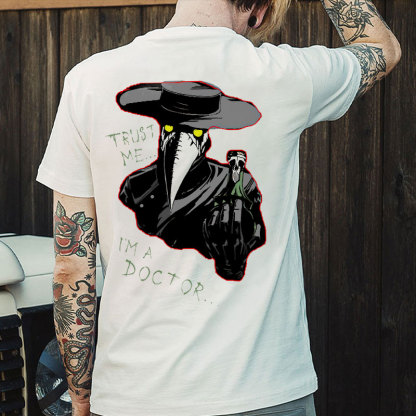 TRUST ME I'M A DOCTOR Crow Vintage Black Print T-Shirt
