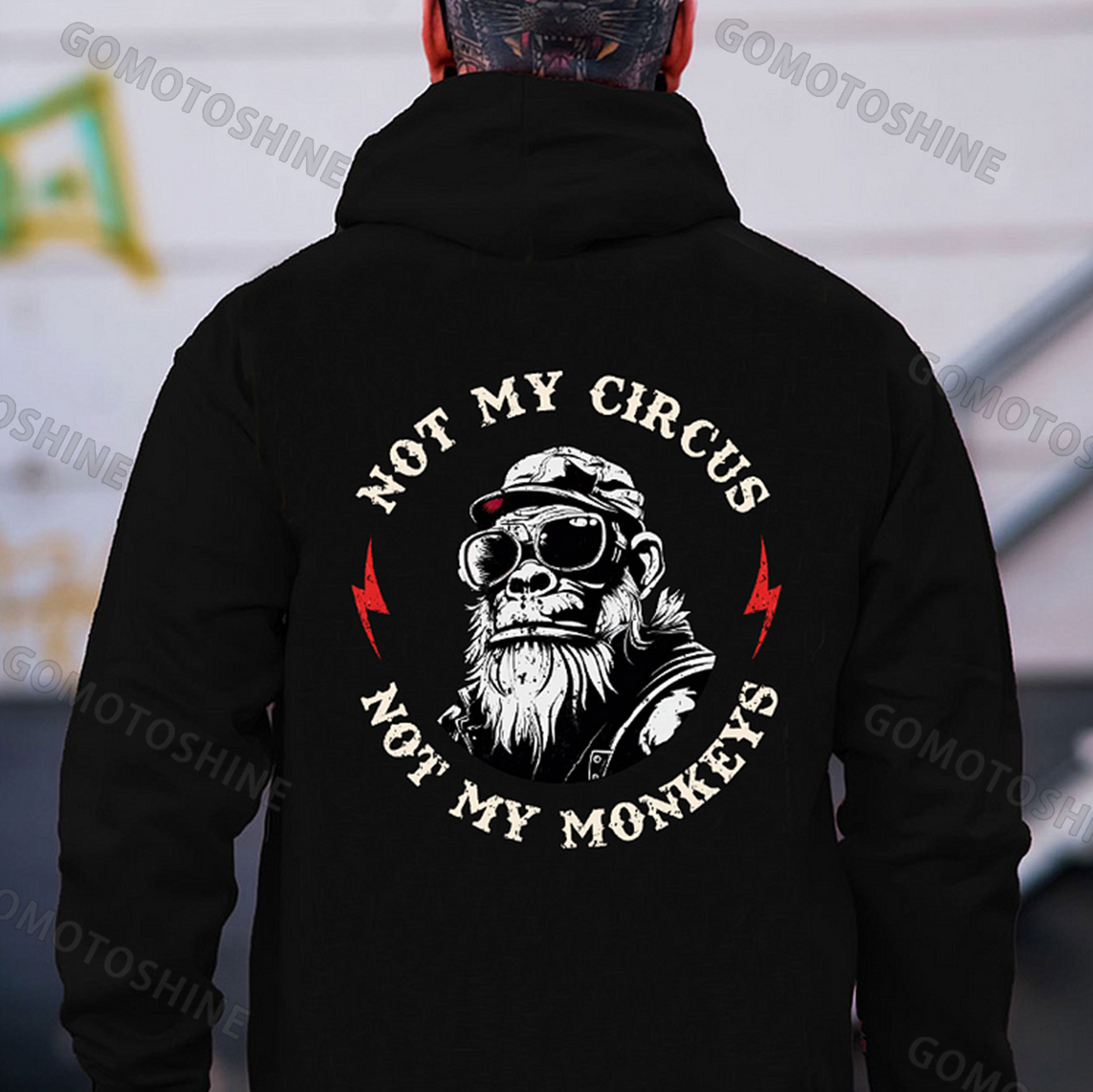 NO MY CIRCUS NOT MY MONKEYS Print Men's Hoodie