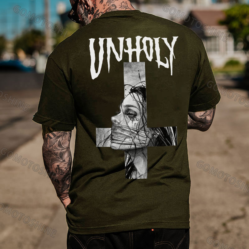 UNHOLY Hopeless Lady Was Crucified Print Men's T-Shirt