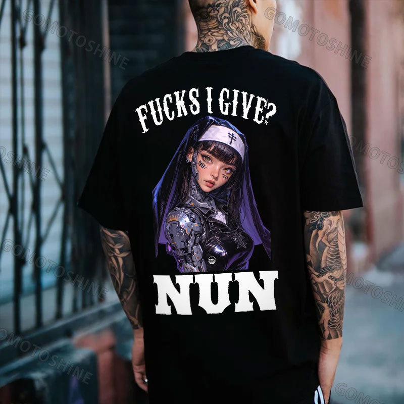 FUCKS I GIVE NUN Cyber Nun Print Men's T-Shirt