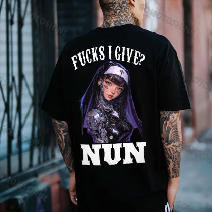 FUCKS I GIVE NUN Cyber Nun Print Men's T-Shirt