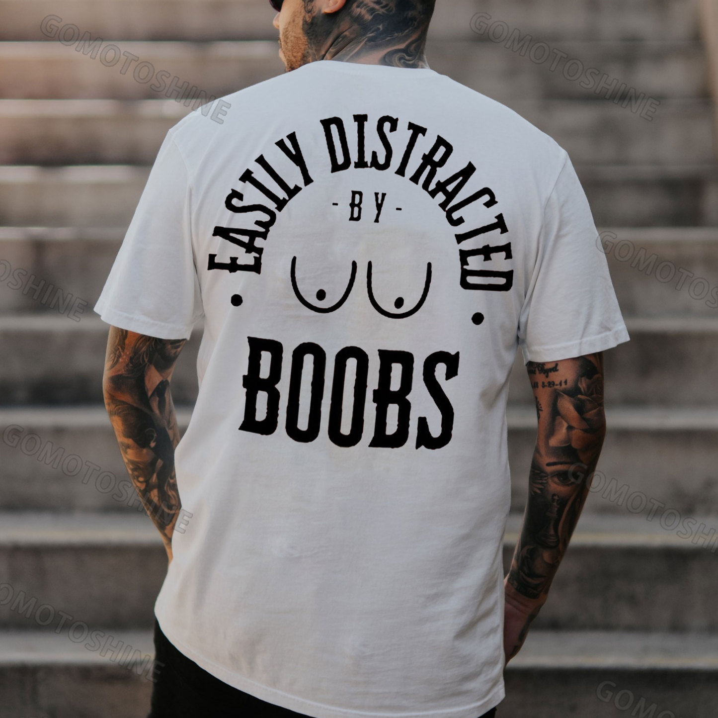 EASILY DISTRACTED BOOBS Print Men's T-Shirt