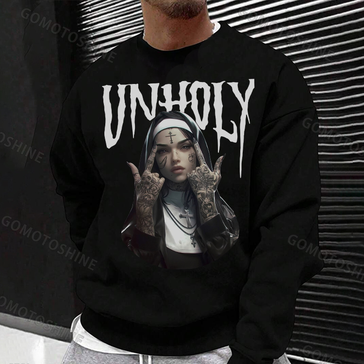 UNHOLY Defiant Nun Print Men's Sweatshirt