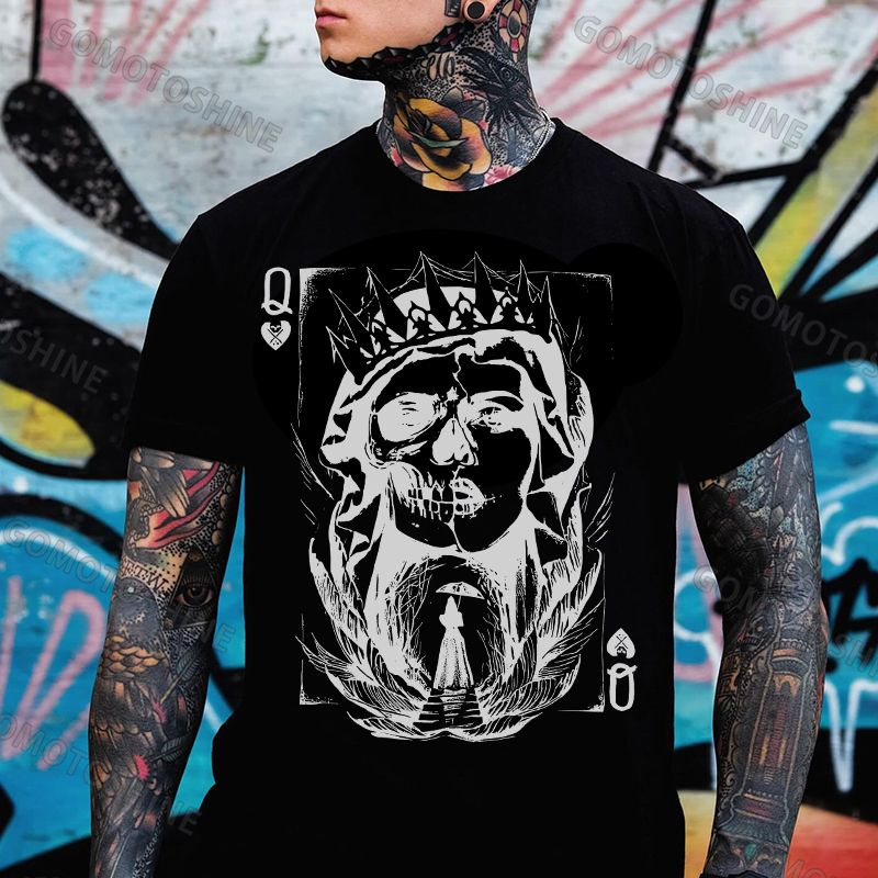 POKER Q Gloomy Queen Print Men's T-Shirt