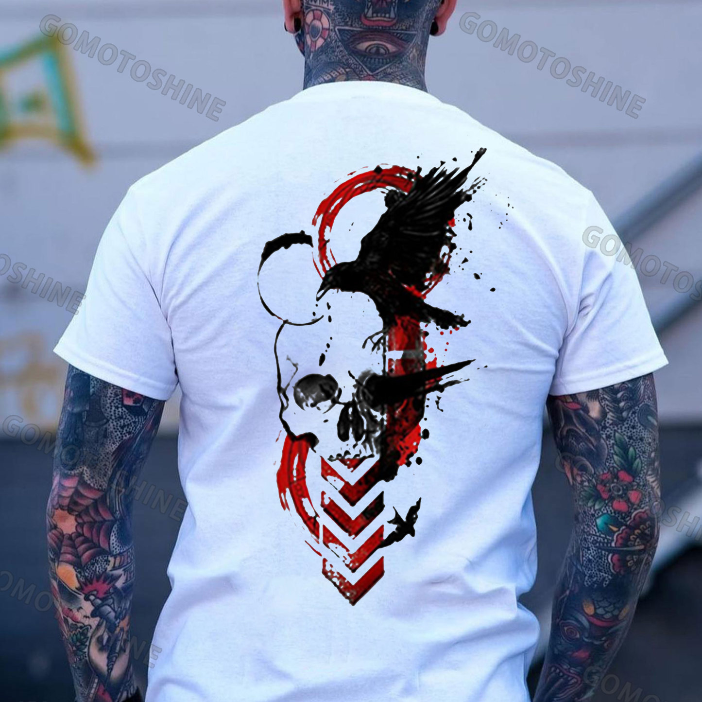 Crow&Skull Print Men's T-Shirt