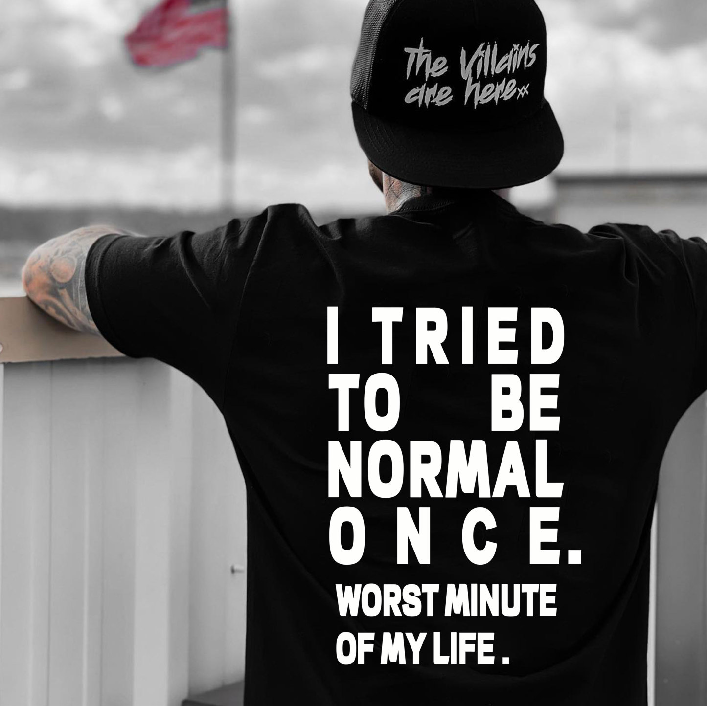 I TRIED TO BE NORMAL ONCE Black Print T-Shirt