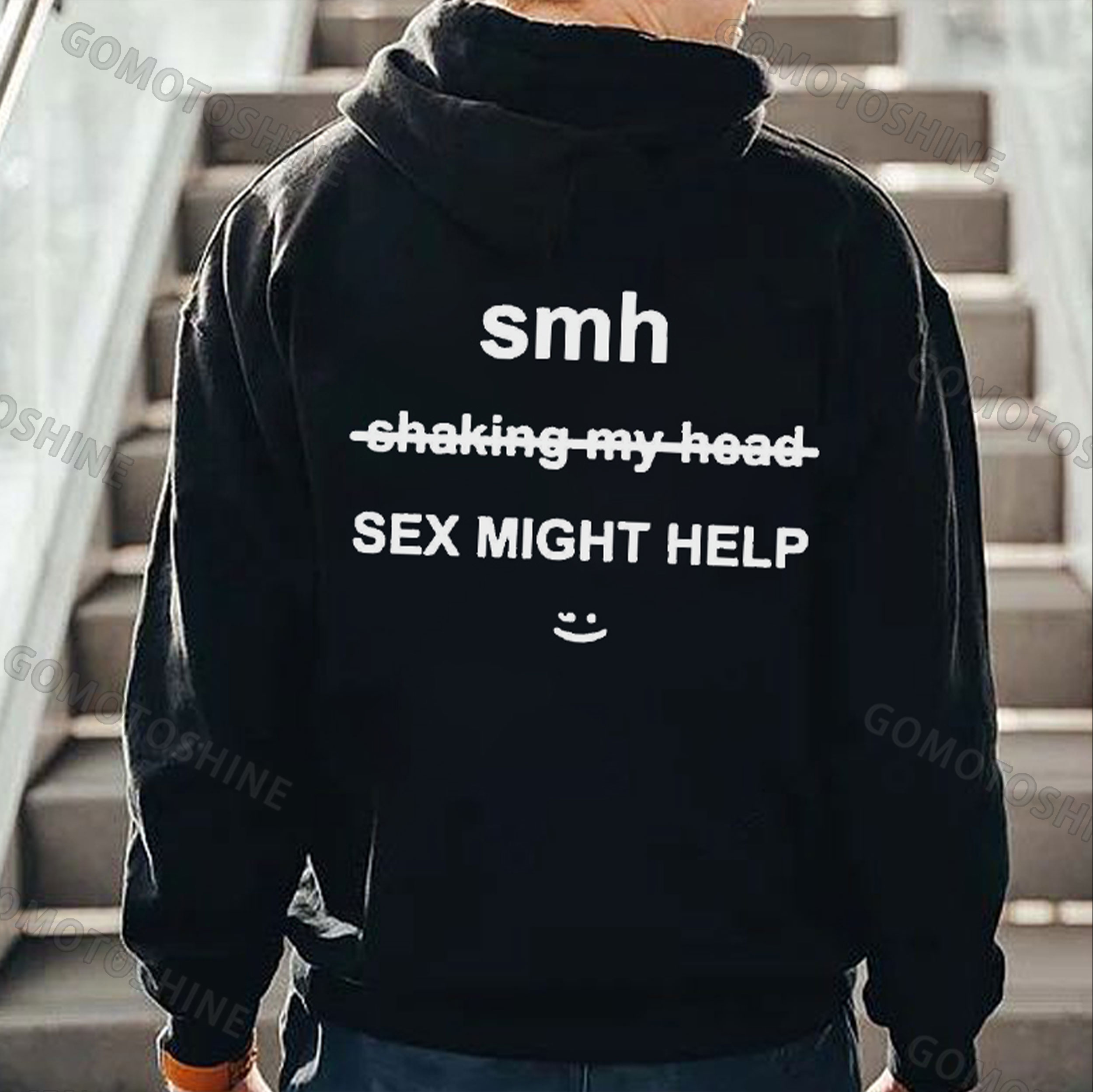 SMH SEX MIGHT HELP Print Men's Hoodie