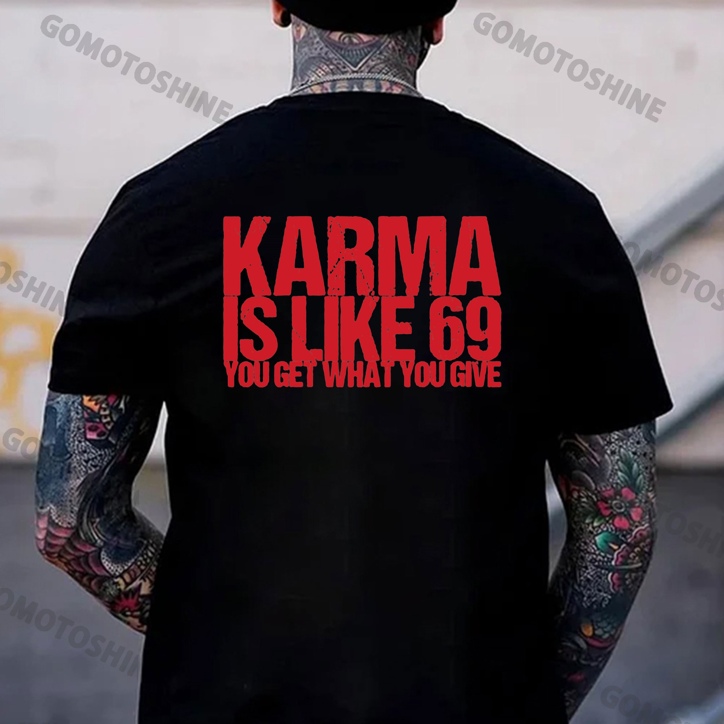 KARMA IS LIKE 69 YOU GET WHAT YOU GIVE Print Men's T-Shirt