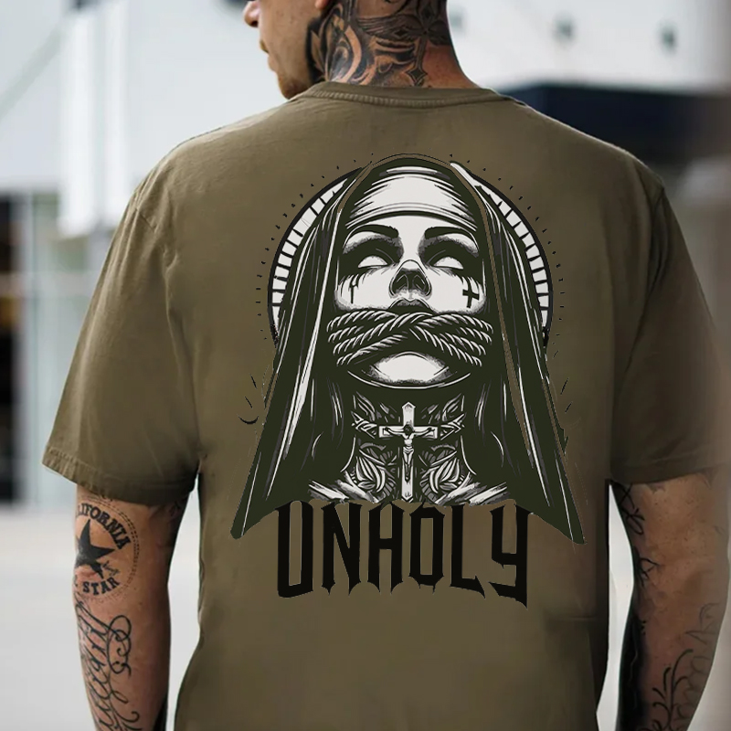 UNHOLY Tied Nun Print Men's T-Shirt