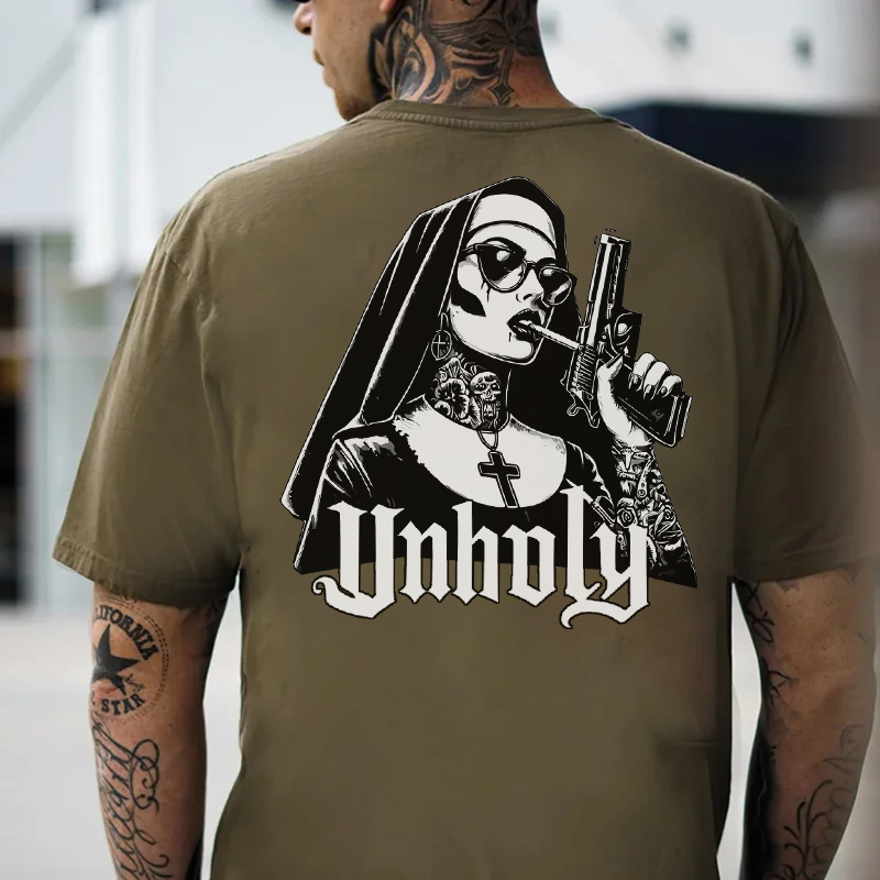 UNHOLY Gangster Nun Print Men's T-Shirt