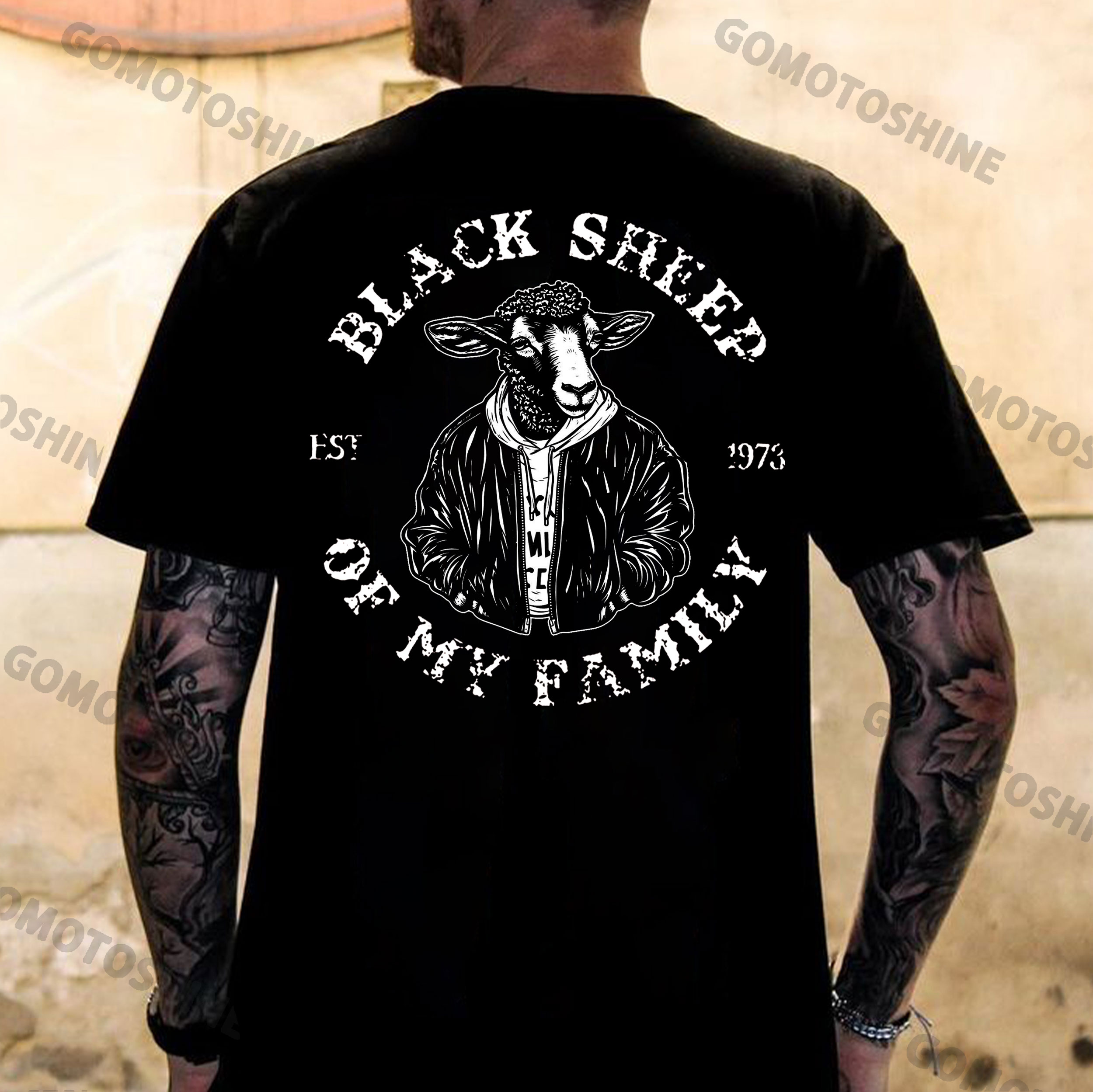 BLACK SHEEP OF MY FAMILY Sheep Print Men's T-Shirt