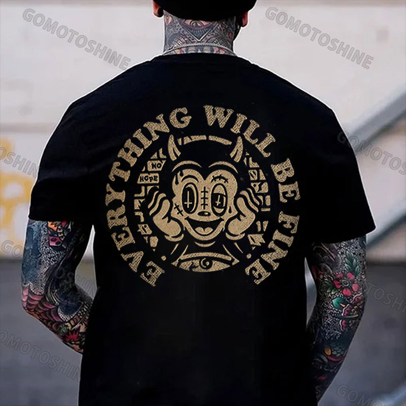 EVERYTHING WILL BE FINE Little Devil Print Men's T-Shirt