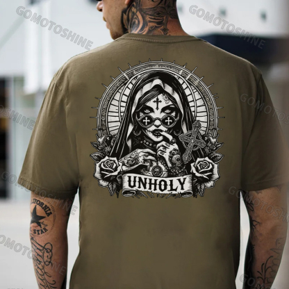 UNHOLY Tattooed Nun Print Men's T-Shirt