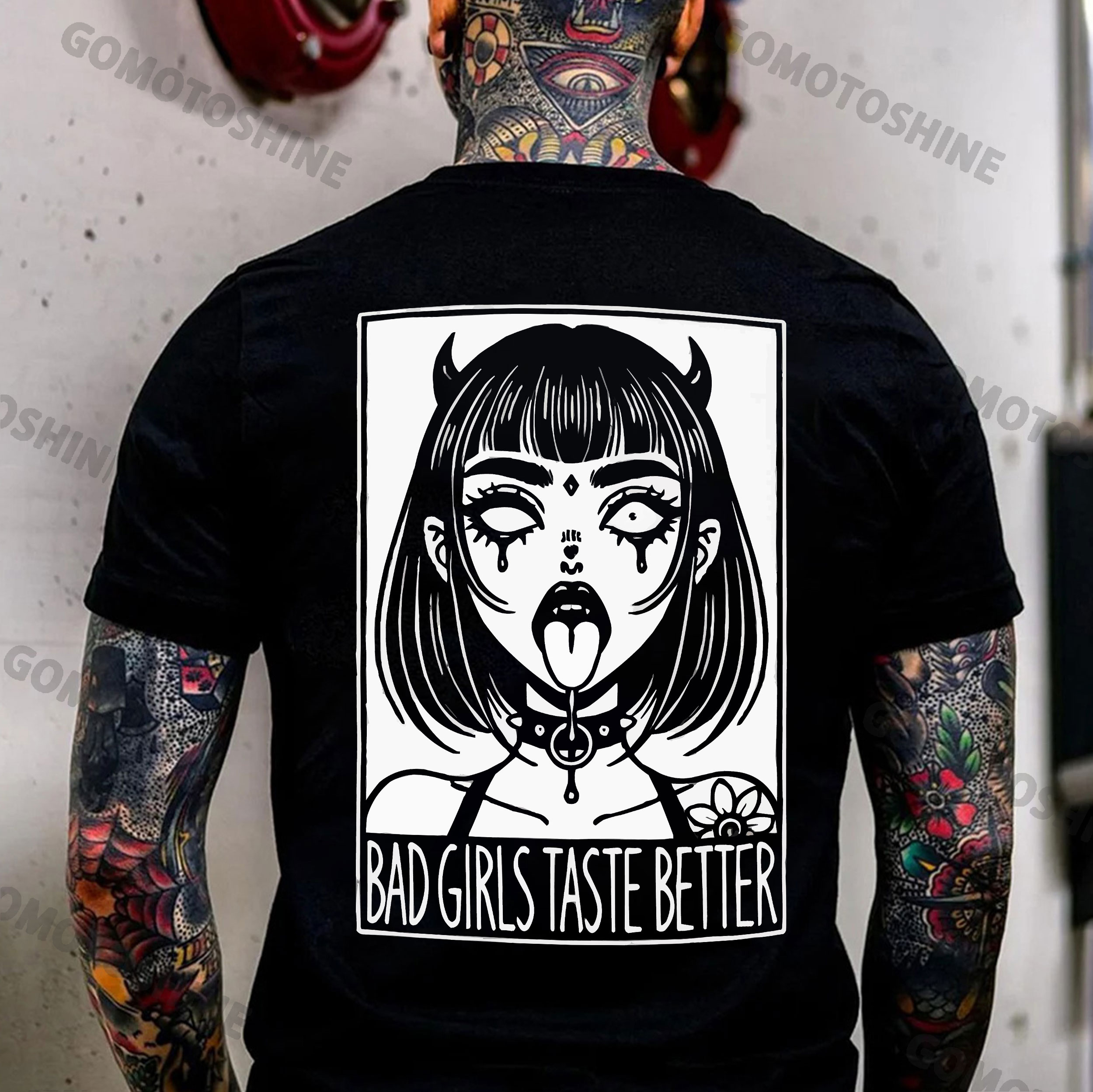 BAD GIRLS TASTE BETTER Devil Girl Print Men's T-Shirt