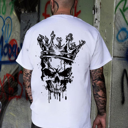 King Skull Print Men's T-Shirt