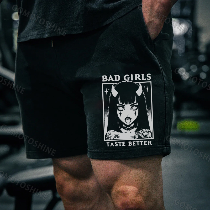 BAD GIRLS TASTE BETTER Devil Girl Print Men's Shorts