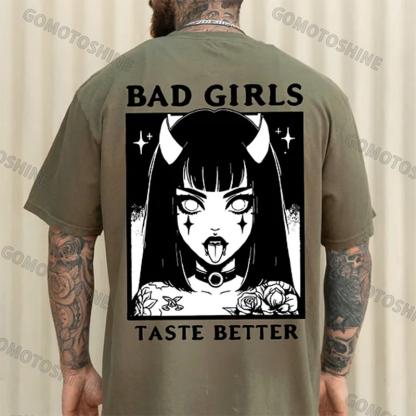 BAD GIRLS TASTE BETTER Devil Girl Print Men's T-Shirt
