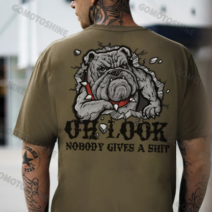 OH LOOK NOBODY GIVES A SHIT Hound Print Men's T-Shirt