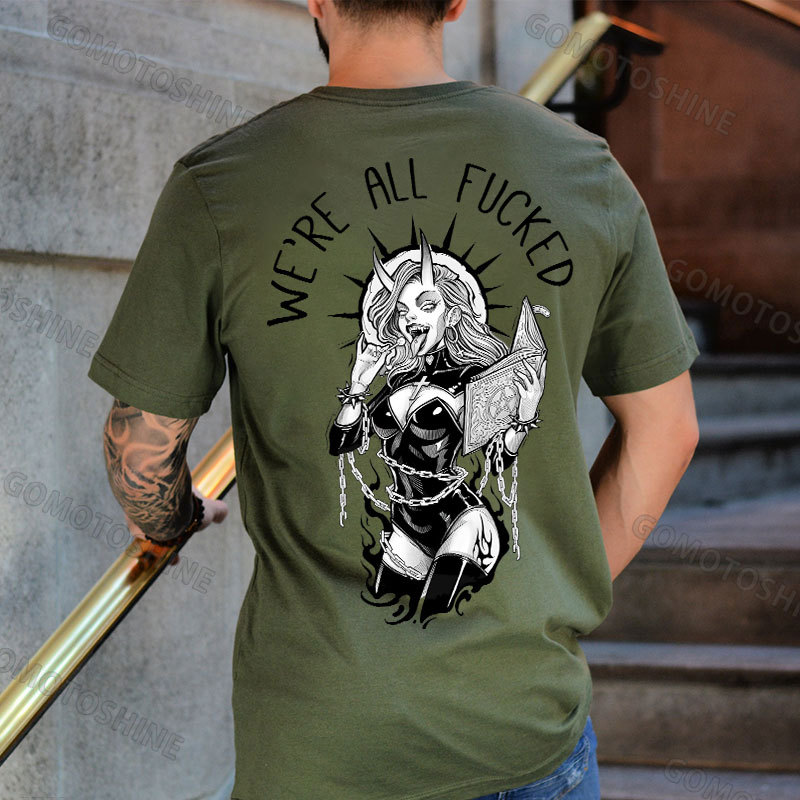 WE'RE ALL FUCKED Evil Secy Witch Print Men's T-Shirt