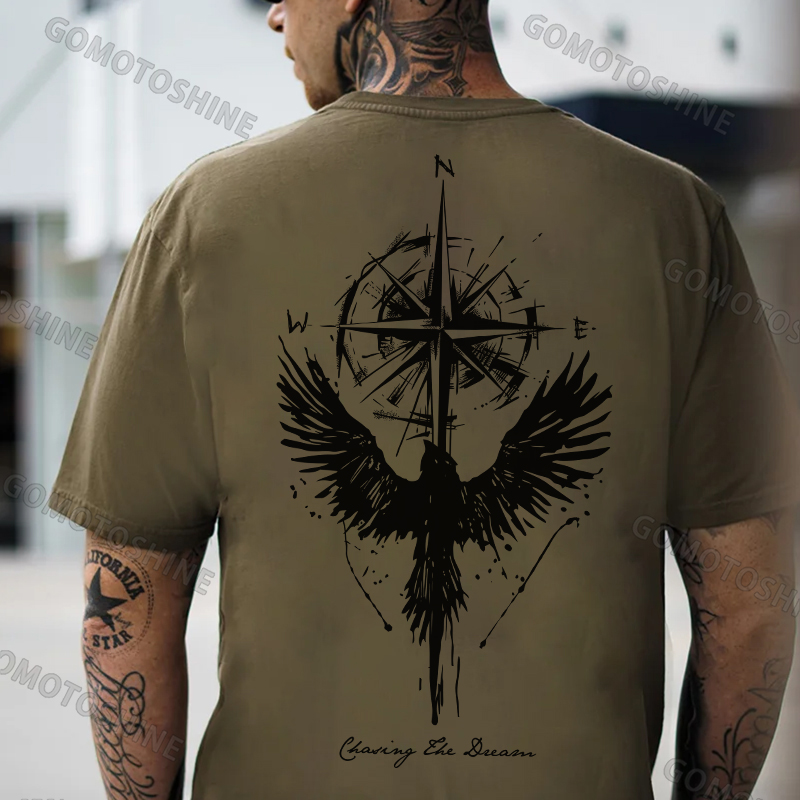 CHASING THE WAY The Guiding Eagle Print Men's T-Shirt