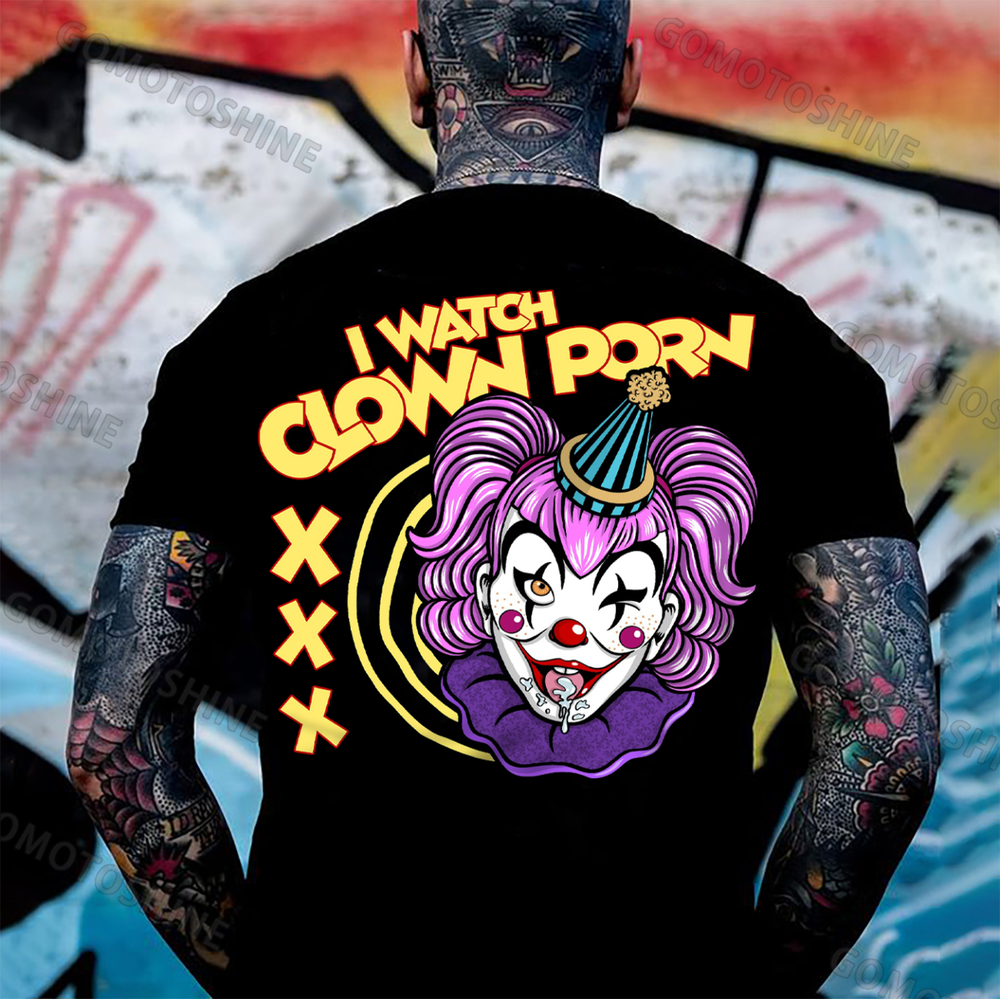 I WATCH CLOWN PORN Joker Girl Print Men's T-Shirt
