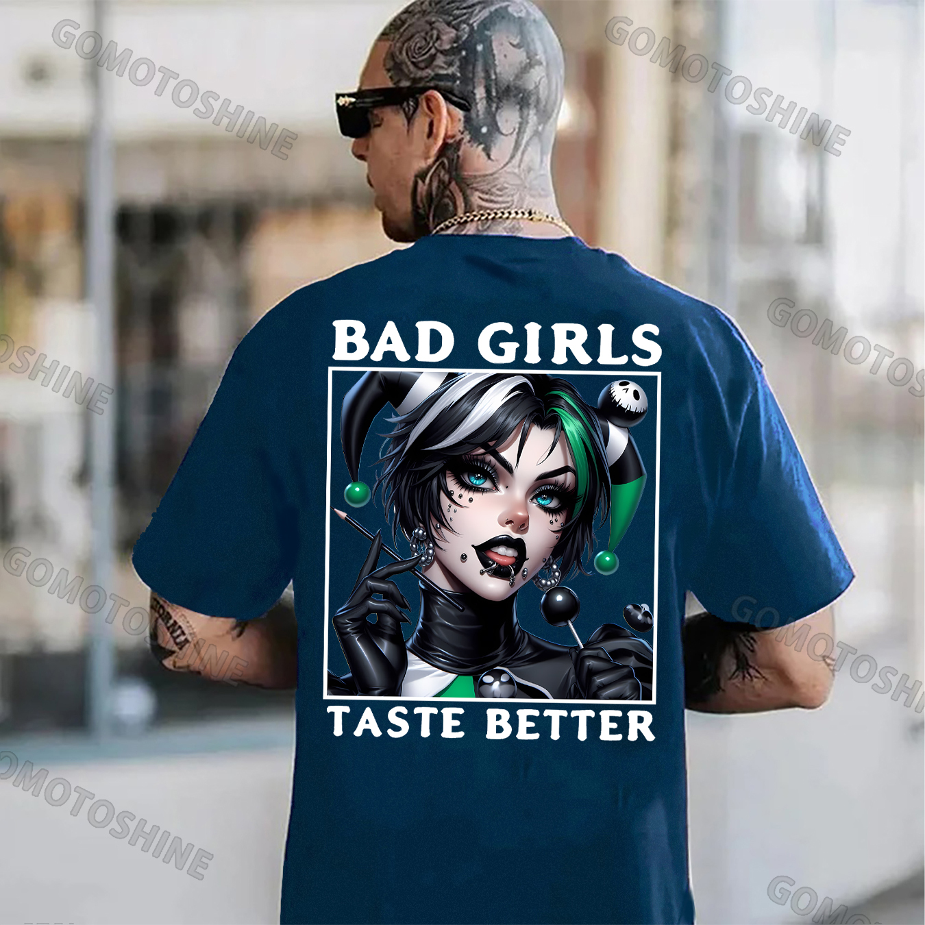 BAD GIRLS TASTE BETTER Joker Girl Print Men's T-Shirt